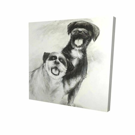 FONDO 16 x 16 in. Happy Dogs Sketch-Print on Canvas FO2789353